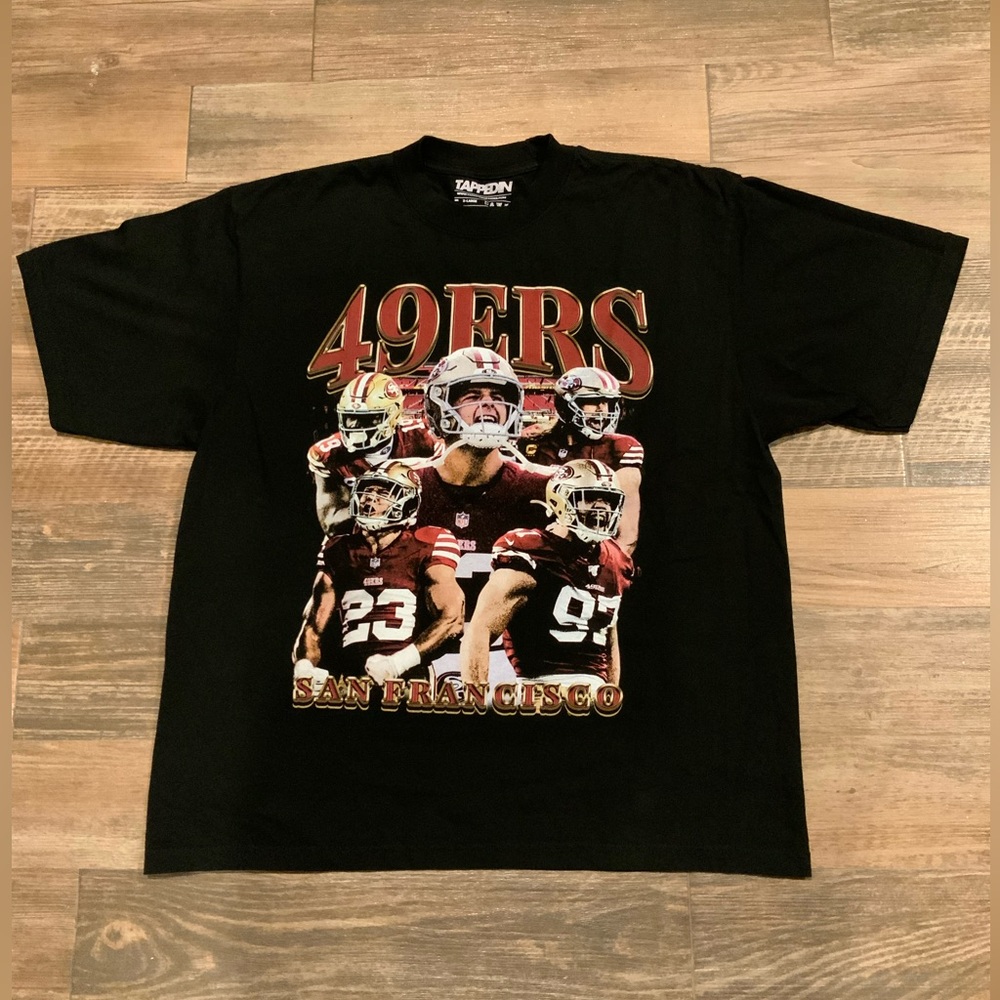 TAPPEDIN San Francisco 49ERS RAP Tee Men XL Black NIners T-Shirt NFL Football